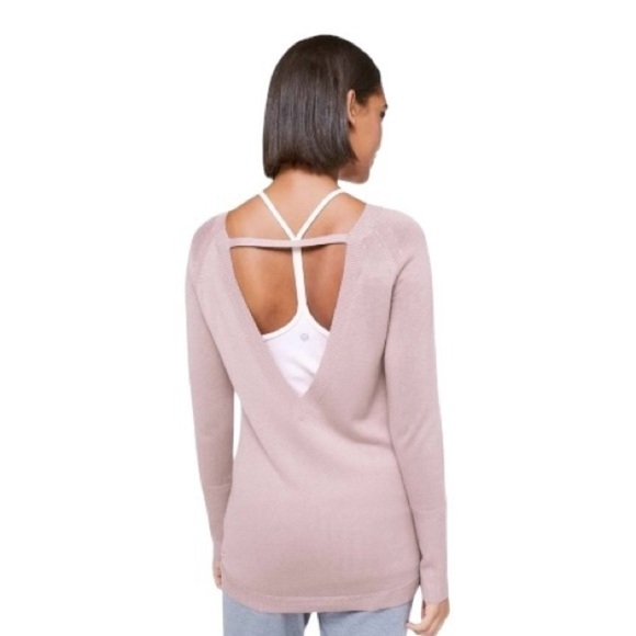 Lululemon Unity Drop Back Cashmere Blend Sweater. Color Smoky Blush. - Picture 2 of 9